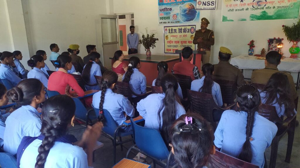 S.P. City Counselling the students or better Career +Demonstrating Road safety